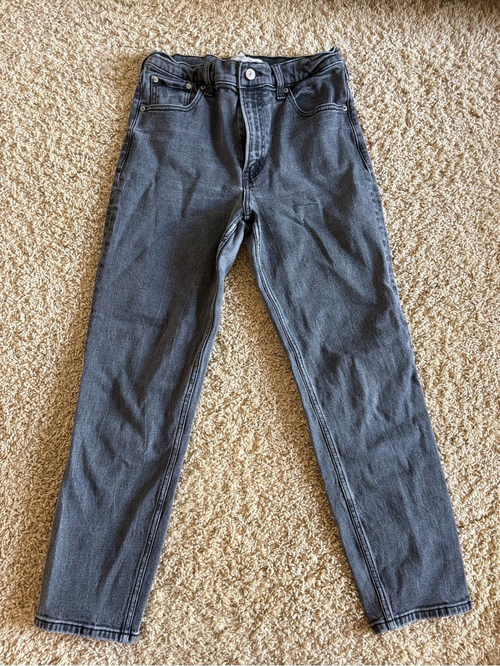 Abercrombie & Fitch Dark Charcoal Slim Straight Jeans
